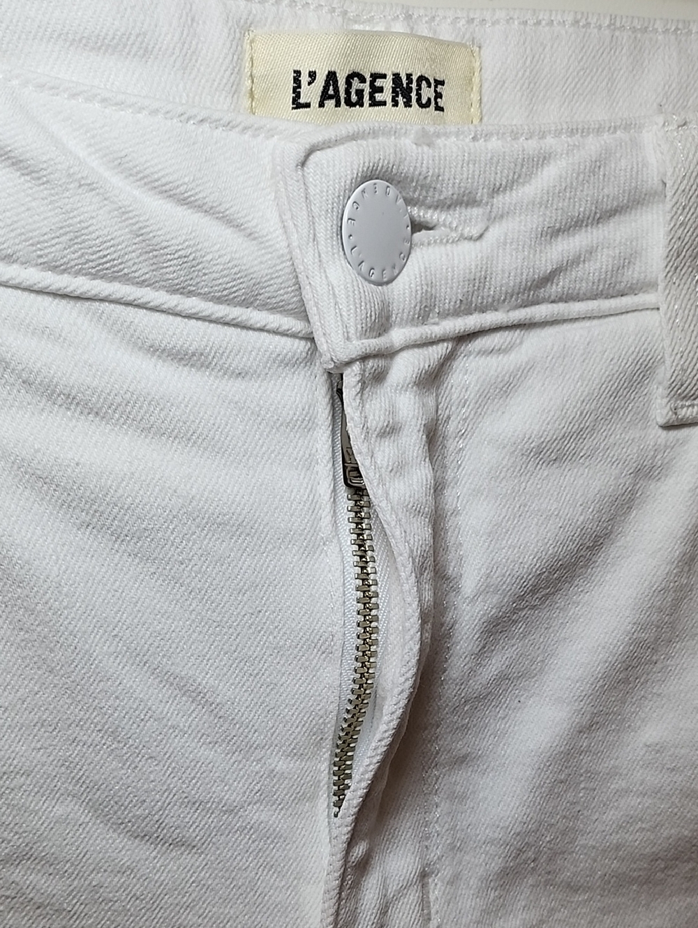 L'AGENCE Strechy  wide-leg High-Rise blanc white jeans RN# 126654 Size 28 - Picture 11 of 16
